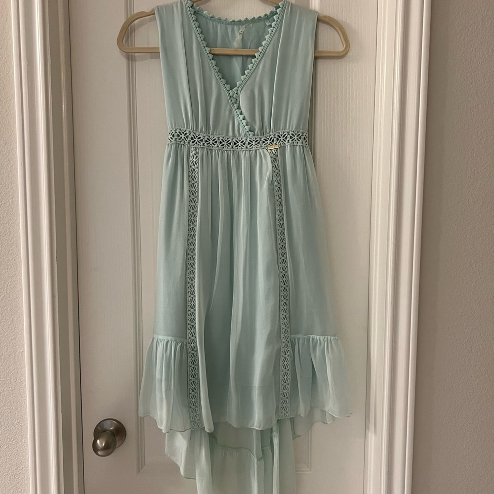 Soft mint silk dress. 100% silk